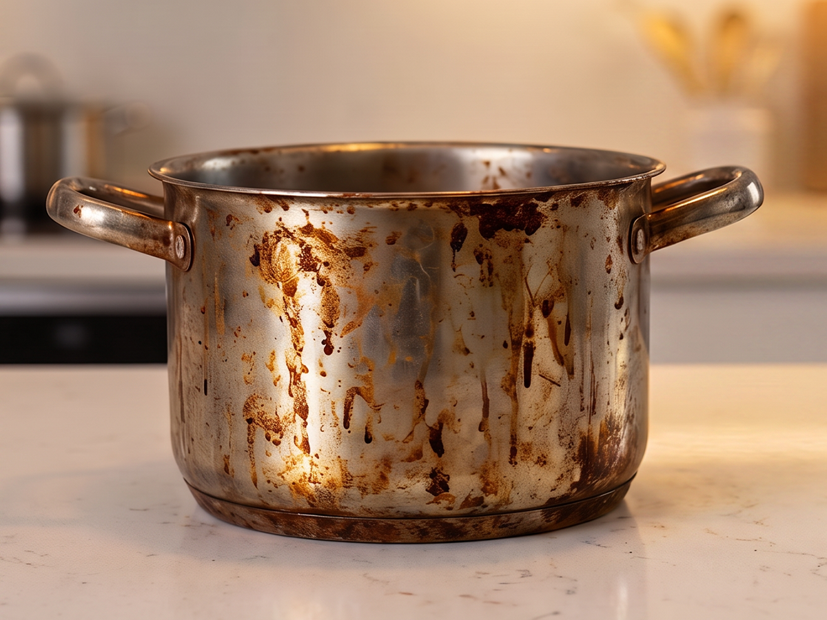Tarnished brass surface before restoration