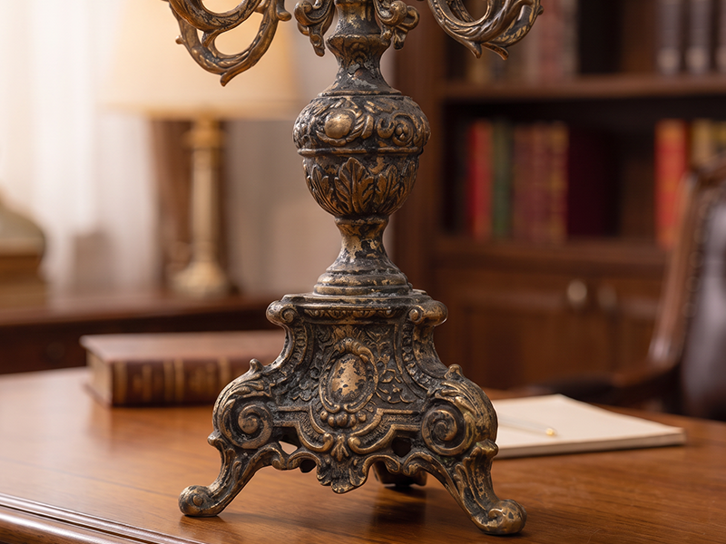 Dark and tarnished brass surface