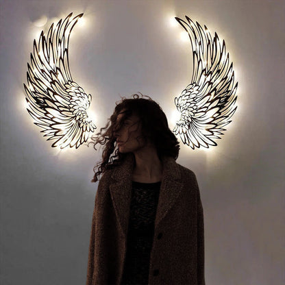 ⏳Limited-time 50% off⏰Angel Wings Wall Art In Metal With LED Lights🪽🌟