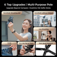 🏆 ✨4-in-1 Multifunctional magnetic selfie stick with 360° rotation