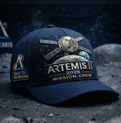 ✨Högklassigt hantverk i handtryck - 🌕Artemis II Lunar Mission Commemorative Cap