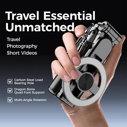 🏆 ✨4-in-1 Multifunctional magnetic selfie stick with 360° rotation
