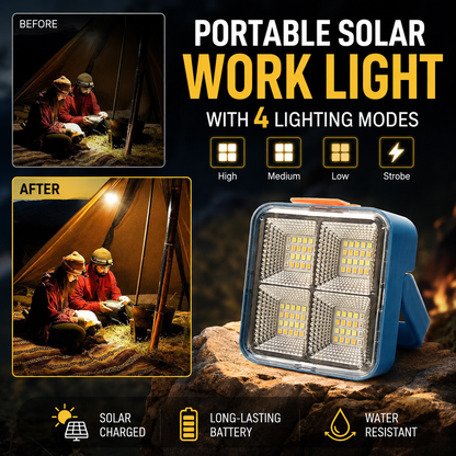 💡Portable Solar Work Light with 4 Lighting Modes