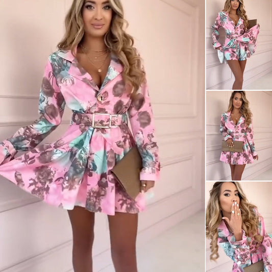 💕Beperkte uitverkoop 50% UIT💕 Prijsdalingen Vrouwenmode Bloemen Taille-afslankende Lange Mouw Jurk