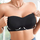 Women's Non-Slip Strapless Wireless Bra with Crossover Side Closure