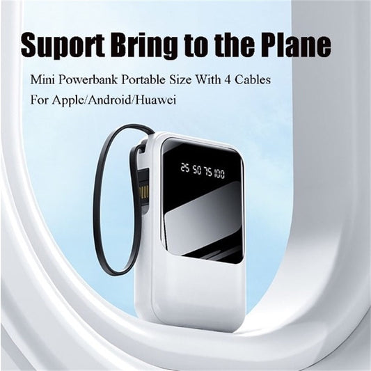 Portable Power Bank with Display and Charging Cable