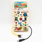 Wooden Busy Board Toys with LED Lights