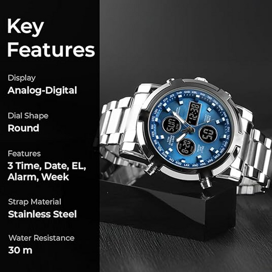 ⌚ Men's Waterproof Military Analog-Digital Watch – Bold 48mm Dial, Multi-Function & 30M Water Resistance 💪