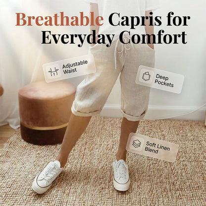 ⏰🔥LIMITED TIME 50% OFF! 👖 Women’s Casual Cotton Linen Capris – Breathable, Comfortable & Effortlessly Chic 🌿✨