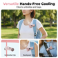 Portable Clip-On Cooling Fan | Hands-Free Strong Wind with LED Battery DisplayInstant cooling on the go