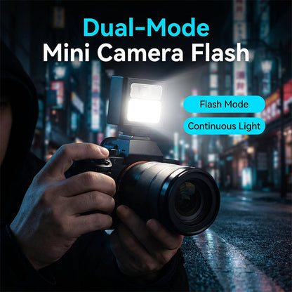 📸 Pocket-Sized Camera Flash – Dual Mode, Hot Shoe Mount, USB-C Recharge ⚡