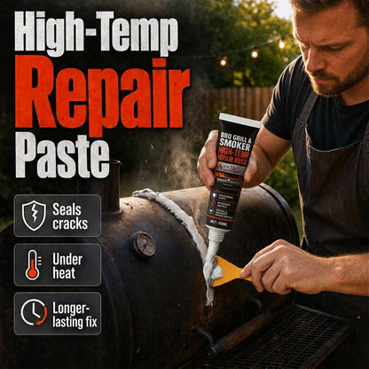 High-Temp BBQ Grill and Smoker Repair Paste Heat Resistant Sealant with Scraper