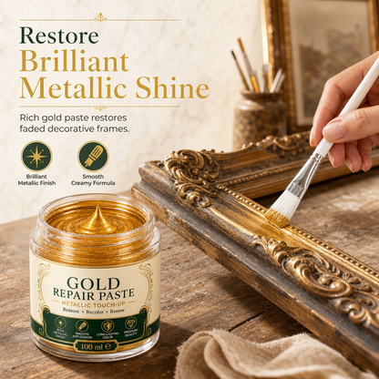 ✨ Metallic Gold Restoration Paste – Gold Shine Touch-Up Kit with Applicator Brush