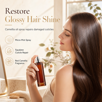 Red Camellia Scented Leave In Hair Oil Spray