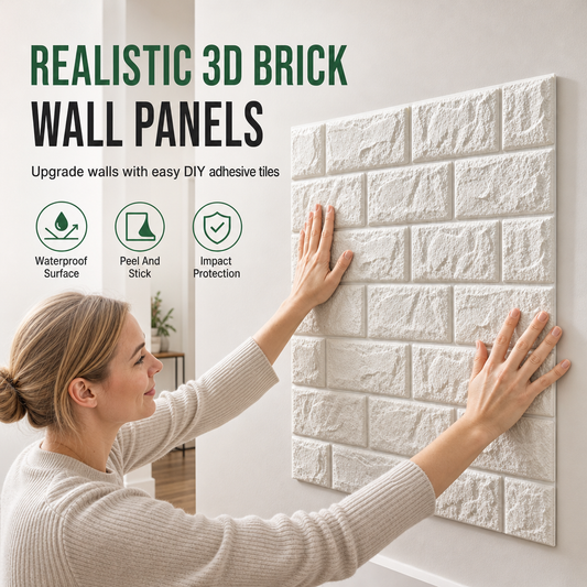 🍃🏆 Last-Day Special: 7.99$ ! ⏰ Self-Adhesive 3D Tile Panels – Realistic Brick Texture XPE Foam, Waterproof Cushioning Collision Protection, Wipe-Clean Stain Resistant – 16 Colors 3 Sizes for Wall Makeover 🏡🧱