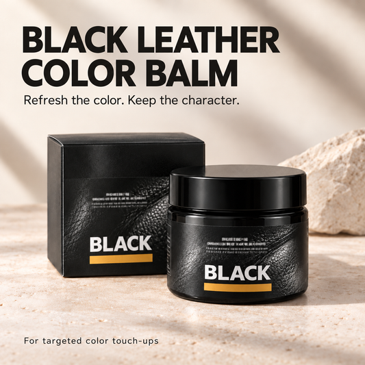 🎄✨ Black Leather Color Restorer – renews faded color and hides scratches – for compatible smooth leather