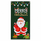 Christmas Door Cover - Santa & Reindeer Stretch Fabric Door Banner with 4-Side Elastic Edges, DIY Door Handle Cutout, Slip-On Front Door Holiday Decor