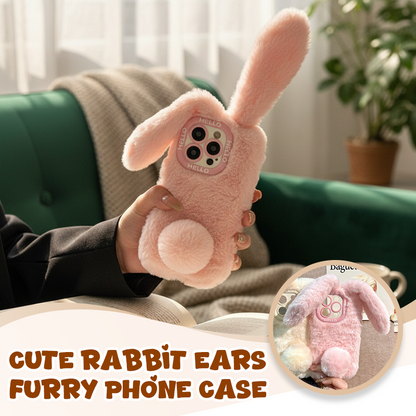 Cute Rabbit Ears Furry Phone Case