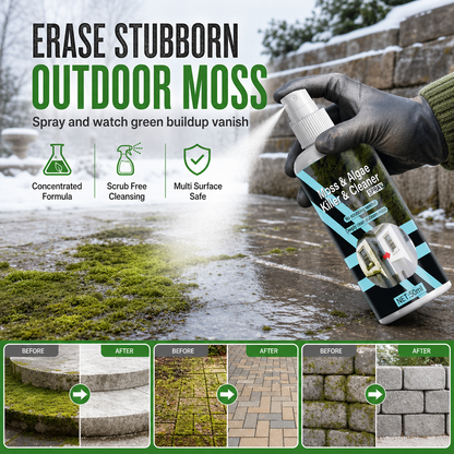 Moss and Algae Remover Set with Towel for Concrete Floors Walls and Roofs